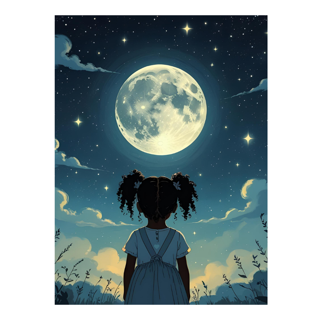 Toile “Je confie mes rêves à la lune”