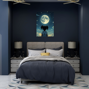 Toile “Je confie mes rêves à la lune”