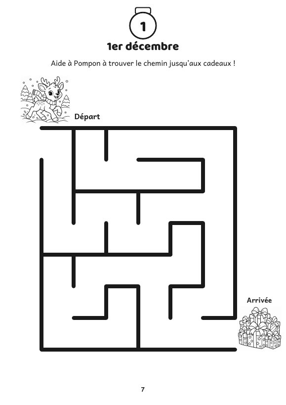 Aperçu de la fiche Labyrinthe et coloriage de Noël