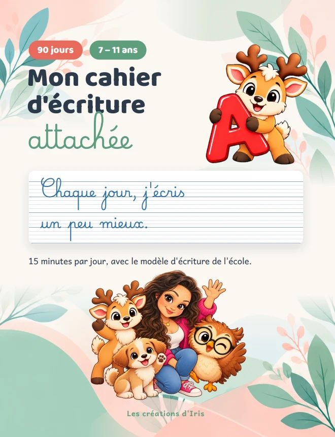 Couverture : Mon cahier d’écriture attachée : 90 jours