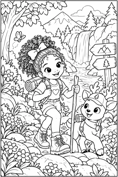 Coloriage Enriss fait ses devoirs avec Doubi et Pompon