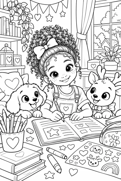 Coloriage randonnée avec Pompon