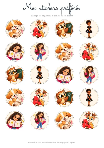 Aperçu des stickers personnages