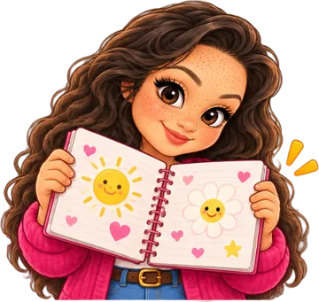Iris montre un cahier